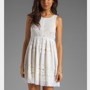 Free People "Rocco" White & Yellow Lace Dress